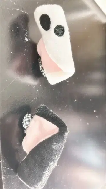 귀 달린 머리띠 화이트 블랙