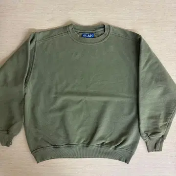 90s PLUMA 올리브 그린 크루넥 맨투맨