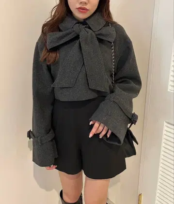 NICE CLAUP 멀티 WAY 리본 롱 코트