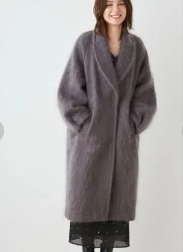 SNIDEL 샤기 롱 코트