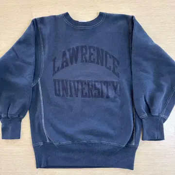 90s 챔피온 리버스 위브 자수 택 스텐실 네이비