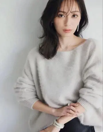 anuans 라쿤 보트넥 니트 풀오버 아이스 그레이