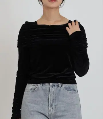 벨로아 오프숄더 풀오버 여성용