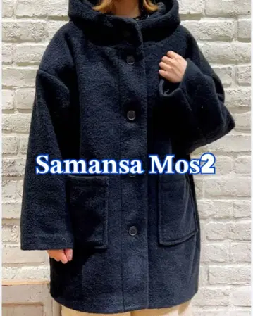 새상품 / Samansa Mos2 사만사 모스모스 슬라이버 후드 코트