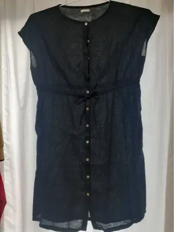 fog linen work 네이비 린넨 원피스