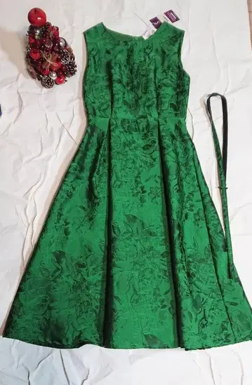 그린 A라인 드레스