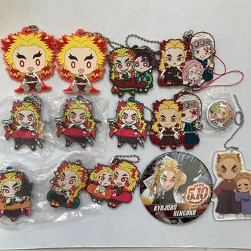 귀멸의 칼날 렌고쿠 쿄쥬로 묶음 판매 러버 스트랩 캔 배지 아크릴 참