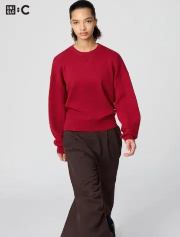 유니클로C 스무스 코튼 크루넥 스웨터 XL