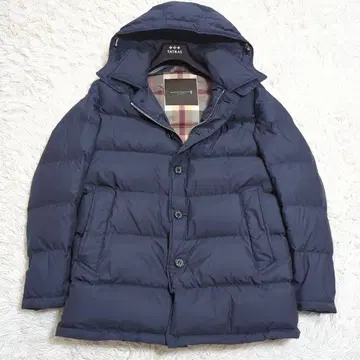 컨디션 최상 40 매킨토시 다운 자켓 하우스 체크 네이비
