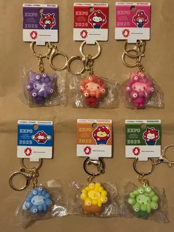 산리오 미야쿠미야쿠 키링 최애 컬러 컴플리트 6종 마이멜로디 키티