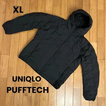 [ 새상품급 ] UNIQLO 유니클로 퍼프 테크 후드티 블랙 XL