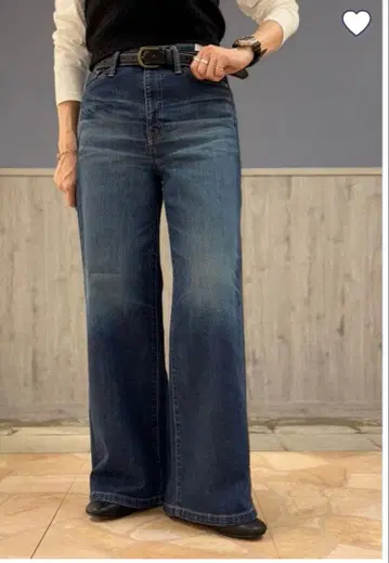 SOMETHING LISA 와이드 M 데님 와이드 팬츠