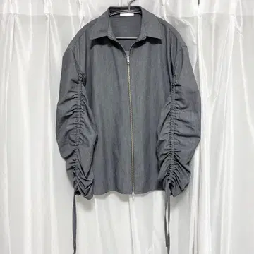 HARE 지퍼 소매 개더 셔츠