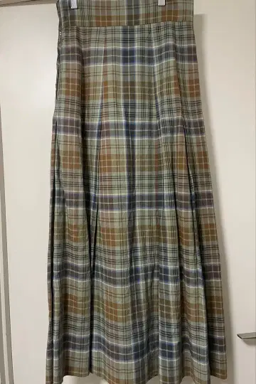 사이 SCYE 린넨코튼 소프트 플리츠 마드라스 체크 36