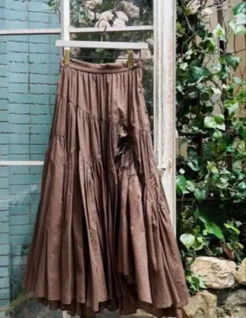 Asymmetric Tiered Cotton Voile Skirt