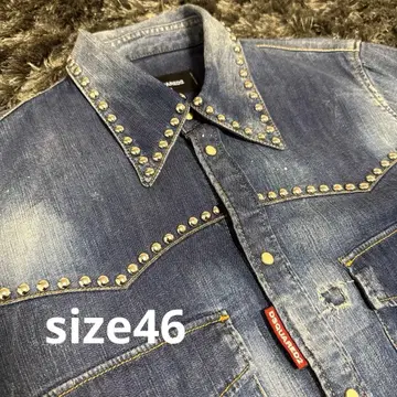 Dsquared2 스터드 데님 셔츠 46