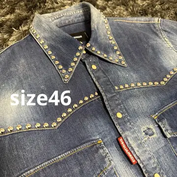 Dsquared2 스터드 데님 셔츠 46