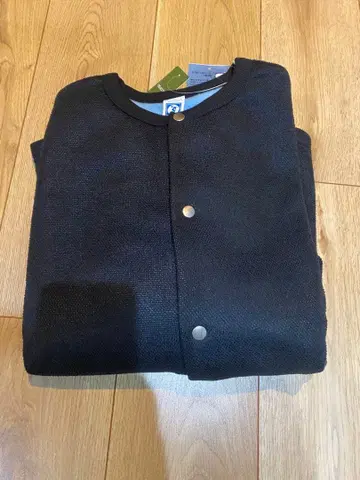 안감 샤기 본딩 배색 스냅 가디건