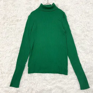 프릭스스토어 FREAKS STORE 리브 니트 터틀넥 그린