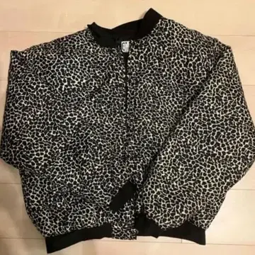 hooked vintage 애니멀 무늬 실크 블루종