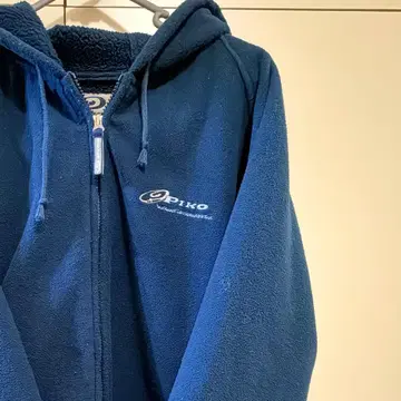 PIKO 피코 90s 플리스 빅 후드티 백 로고 네이비 구제 의류