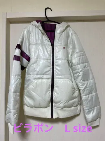 빌라봉 화이트 후드 부착 다운 자켓 리버서블 L size