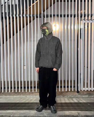 Blue room 우라하라 스트릿 스타일 sarcastic 플리스 자켓