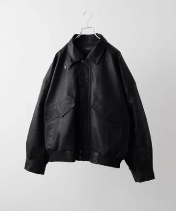 CLEL Vintage Design 빈티지 디자인 인조 가죽 블루종