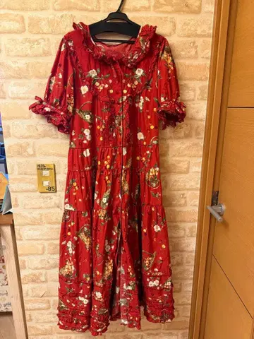 핑크하우스 들장미와 체리 롱 원피스