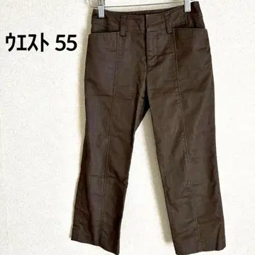 7부 기장 팬츠 [ 55 ] 작은 사이즈 브라운 바지 캐주얼