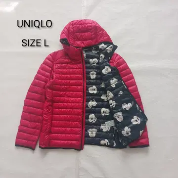 유니클로 울트라 라이트 다운 디즈니 콜라보 미키 빨간색 사이즈 L