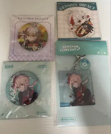 원신 카에데하라 카즈하 굿즈 묶음 판매 캔뱃지 아크릴 스탠드