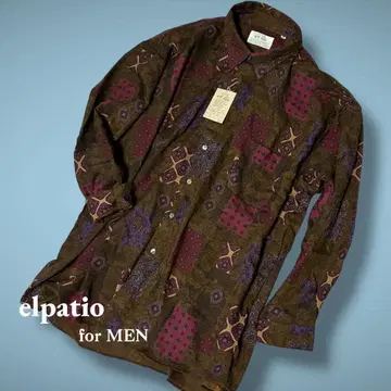 데드스탁 빈티지 80s 구제 의류 레트로 올 패턴 울 긴팔 셔츠 3L