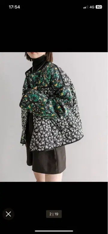 미스틱 꽃무늬 퀼팅 자켓