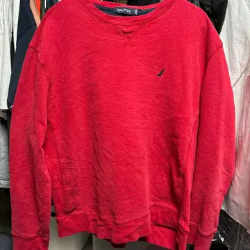 NAUTICA 레드 크루넥 맨투맨 L