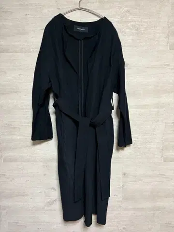 JEANASIS 코튼 린넨 노카라 코트