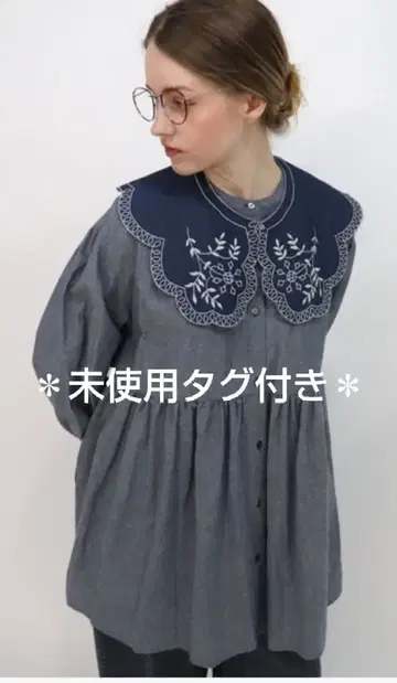 하우피아*하나아네모네 실의 꽃 블라우스*미사용 택 포함