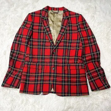 monkey time 테일러드 자켓 빨간색 타탄 체크 M 사이즈