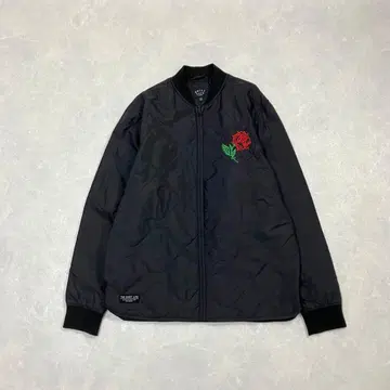 QUIET LIFE 퀼팅 자켓 나일론 장미 자수