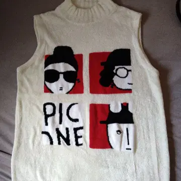 Picone Club 아트 프린트 니트 베스트 II