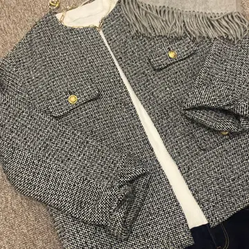 미라 오웬 노카라 트위드 자켓