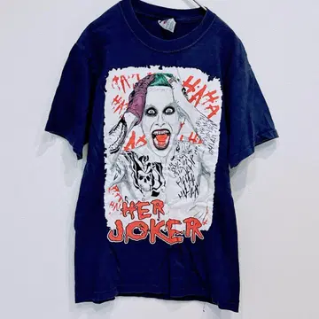 새상품급 Joker 그래픽 T셔츠 [ S ] 네이비 프린트 T셔츠