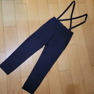 Plage 네이비 서스펜더 슬림 팬츠 34