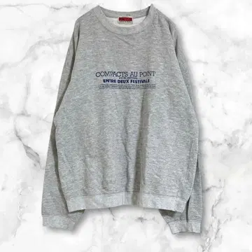 그레이 긴팔 트레이닝복 맨투맨 L 영문 코튼 혼방 심플