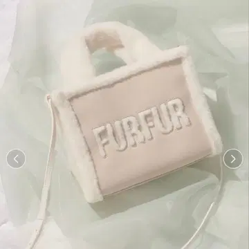 FURFUR 퍼퍼 무스탕 로고 토트백
