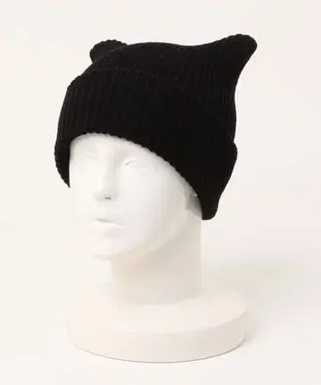 블랙 고양이 귀 니트 모자 y2k