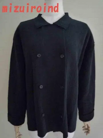 미즈이로 인드 니트 자켓 F 프리 네이비 계열 분또 니트풍 자켓