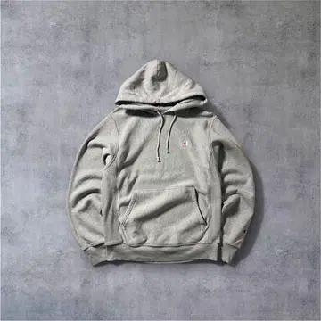 Champion 리버스 위브 후드티 S 그레이 무지