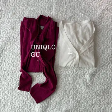 유니클로 GU 2세트 L 보타이 셔츠 가디건