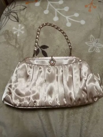 axex 베이지 새틴 파티 백